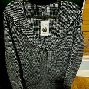 Wool Houndstooth Coat